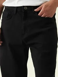 Stylish Cotton Blend Black Baggy Jeans For Men-thumb2
