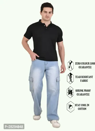 Stylish Blue Cotton Blend Relaxed Fit Jeans For Men-thumb4