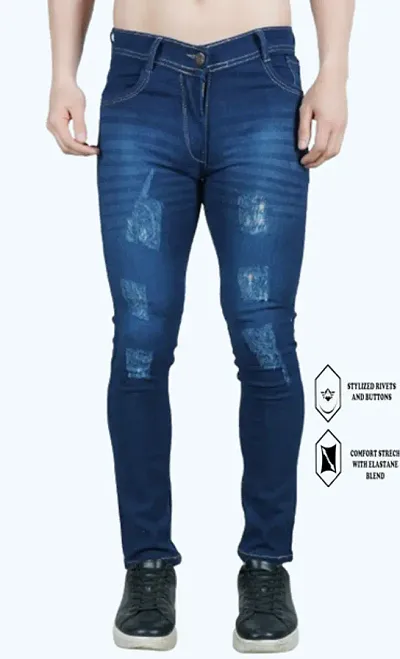 Classic Blend Solid Jeans For Men