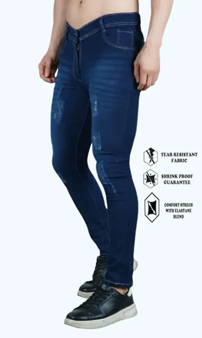 Classic Blend Solid Jeans For Men