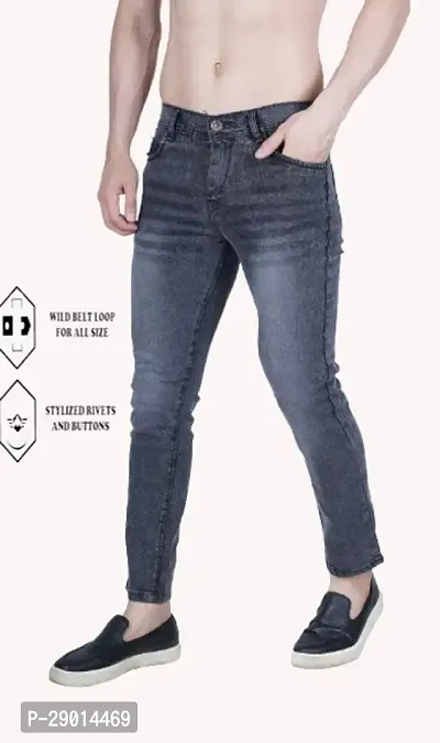Fader Slim Fit Grey Plain Jeans-GP