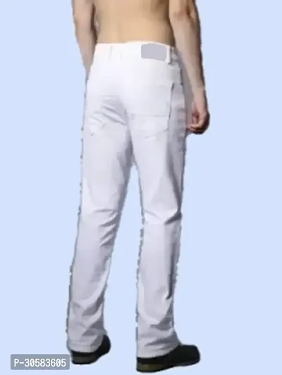 Flarex Loose Fit Denim White Plain Jeans-thumb2