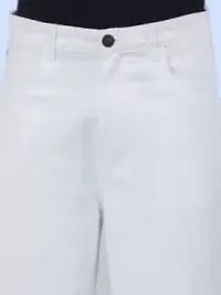 Flarex Baggy Fit Denim Baggy White Plain Jeans-thumb2