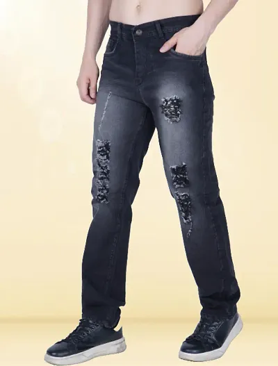 Stylish Denim Mid-Rise Jeans For Men