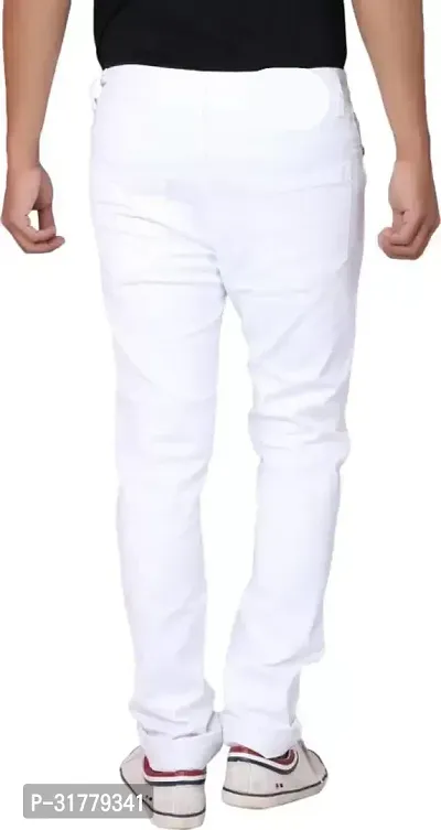 Fader Slim Fit Denim White Plain Jeans-thumb2