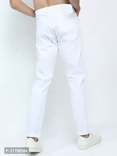 Fader Regular Fit Denim White Plain Jeans-thumb3