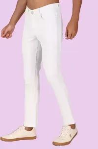 Fader Straight Fit Denim White Plain Jeans-thumb2