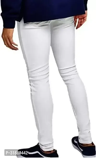 Fader Straight Fit Denim White Plain Jeans-thumb2