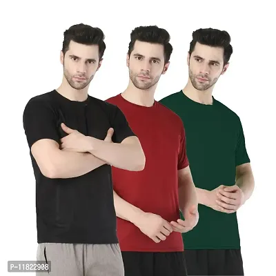 Trendy Fashionable Men Dri Fit Active Tshirts Combo of 3-thumb0