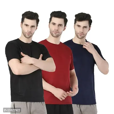 Trendy Fashionable Men Dri Fit Active Tshirts Combo of 3-thumb0