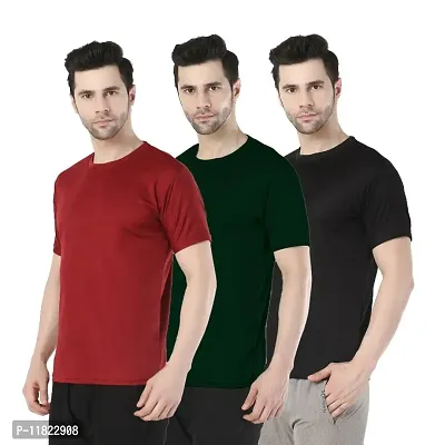 Trendy Fashionable Men Dri Fit Active Tshirts Combo of 3-thumb2