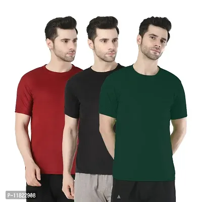 Trendy Fashionable Men Dri Fit Active Tshirts Combo of 3-thumb3