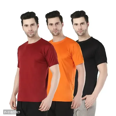 Trendy Fashionable Men Dri Fit Active Tshirts Combo of 3-thumb3