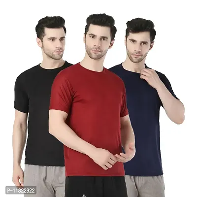 Trendy Fashionable Men Dri Fit Active Tshirts Combo of 3-thumb5