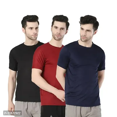 Trendy Fashionable Men Dri Fit Active Tshirts Combo of 3-thumb2