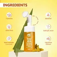 Grow Young Turmeric  Aloe Vera Foam Face Wash | For Clean  Clear Skin | Gentle Exfoliation  Unclog Pores | Instant Brightness | 100 ml-thumb4