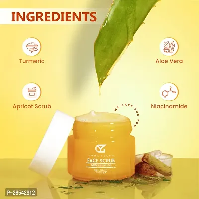 Grow Young Turmeric  Aloe Vera Face Scrub | Gentle Exfoliation for Smooth, Clear, and Glowing Skin | Depigmentation  Dead Skin Cell Removal | 100 gm-thumb4