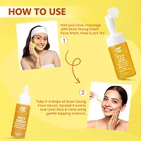 Grow Young Daily Care Combo: Enriched with Turmeric  Aloe Vera | Foaming Face Wash (100 ml)  Glowing Vitamin C Face Serum (30 ml) | For Clear, Bright, Youthful Skin-thumb2