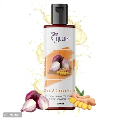 Tillari Onion Ginger Non Sticky Hair Oil For Stronger Hair Growth 100 Ml Hair Care Hair Oil