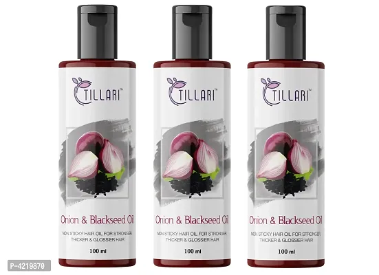 Tillari Onion  Blackseed Oil For Hair Fall Control  Hair Growth Oil Hair Oil Pack Of 3 (100 Ml)-thumb0