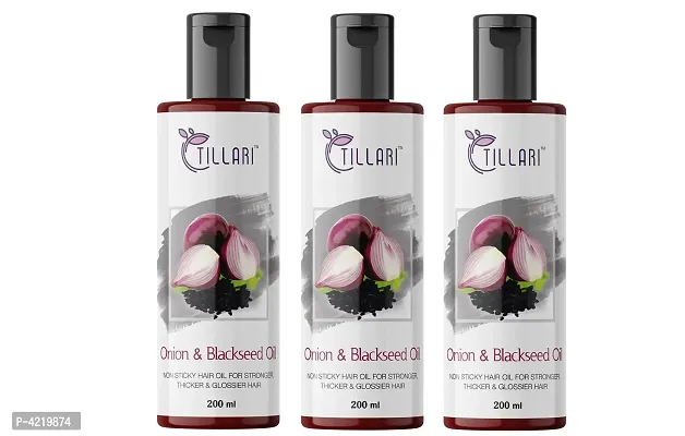Tillari Onion  Blackseed Oil For Hair Fall Control  Hair Growth Oil Hair Oil Pack Of 3 (200 Ml)-thumb0