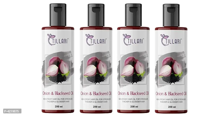 Tillari Onion  Blackseed Oil For Hair Fall Control  Hair Growth Oil Hair Oil Pack Of 4 (200 Ml)