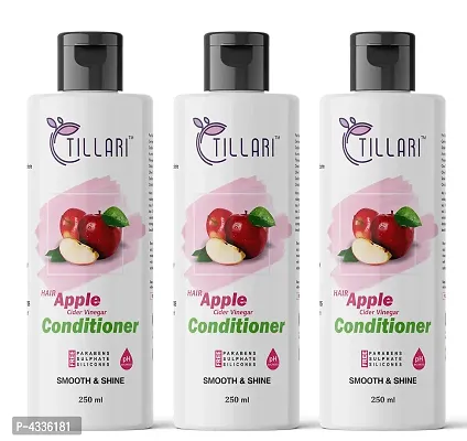 Tillari Apple Cider Vinegar Conditioner For Frizz-Free  Stronger Hair - Pack Of 3 (250 ml)