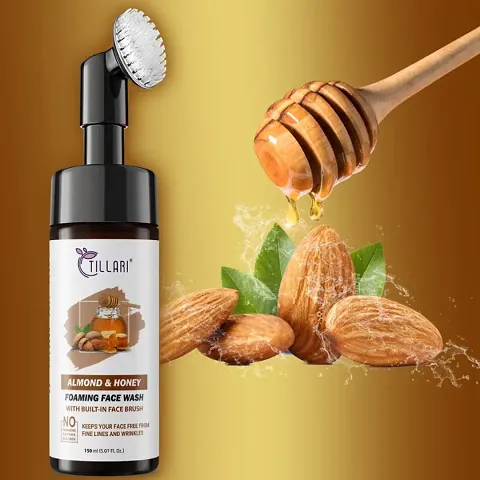 Almond and Honey Moisturizing Foaming Face Wash with brush