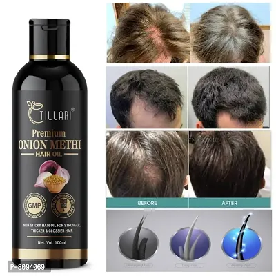 TILLARI premium Onion methi Hair Oil for Hair Growth and Hair Fall Control - 100ml (pack of 1)