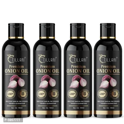 TILLARI premium Onion methi Hair Oil for Hair Growth and Hair Fall Control - 100ml (pack of 4)