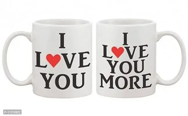 DAYS ""I Love You Printed Coffee and Tea Ceramic Mug- 11Oz Gift for Birthday Husband, Couple, Friends, Lover,Brother, beutyfull Mug Set of 2 Mugs