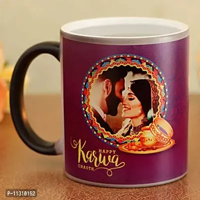 DAYS Customized/Personalized Karwachauth and Happy Diwali Photo on Magic Coffee Mug-Cup Diwali Gift | Diwali Gifts for Family/Friend | Best Gift Item | Mug for Coffee/Tea (1 pcs) 325ML