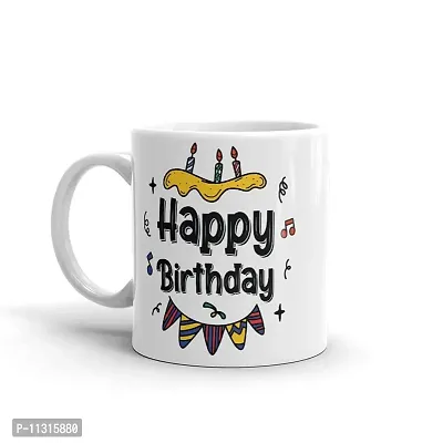 DAYS ""Happy Birthday to You Printed Ceramic Coffee and Milk Mug White - 11 Oz Mug Birthday Gift-thumb2