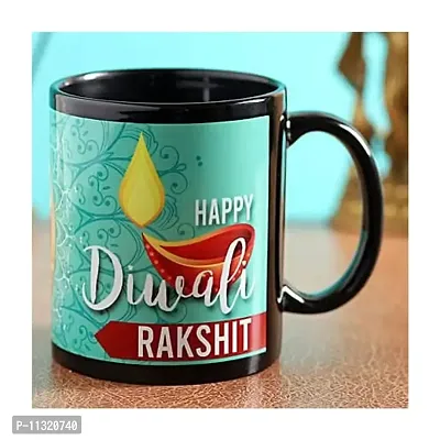 DAYS Customized/Personalized Karwachauth and Happy Diwali Photo on Black Coffee Mug-Cup Diwali Gift | Diwali Gifts for Family/Friend | Best Gift Item | Mug for Coffee/Tea (1 pcs) 325ML