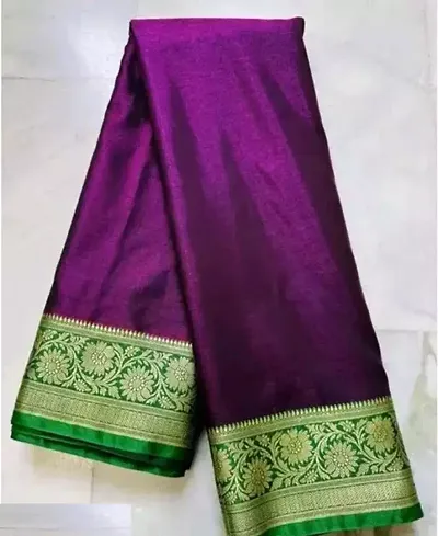 Stylish Satin Jacquard Saree with Blouse piece