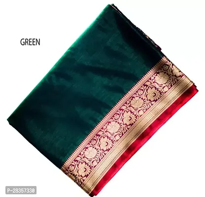 Stylish Art Silk Green Zari Saree with Blouse piece-thumb0