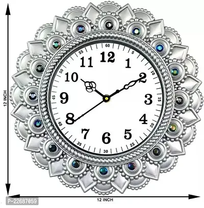Designer Silver Plastic Analog Wall Clock