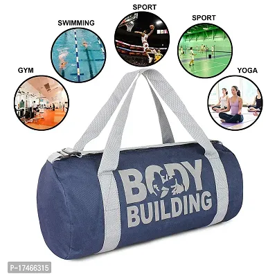 Combo Set of Gym Bag Duffel Bag with Shoulder Strap for Men  Women with Blue Wrist Support Band for Daily Exercise-thumb3