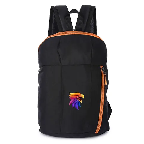 Cp Bigbasket 12 L Backpack Mini Bag for School, College, Office Multipurpose backpack (Black, Orange)