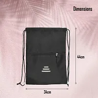 Small 12 L Backpack Drawstring Dori Bag Small Bag Gym Bag for Women  Men With Front Zipper Pocket  (Black, Black)-thumb2