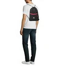 Small 12 L Backpack Drawstring Dori Bag Small Bag Gym Bag for Women  Men With Front Zipper Pocket  (Black, Red)-thumb1