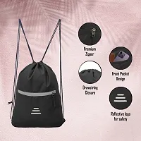 Small 12 L Backpack Drawstring Dori Bag Small Bag Gym Bag for Women  Men With Front Zipper Pocket with Hand Grippr-thumb4