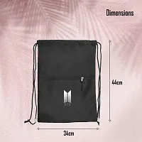 Cp Bigbasket Small Backpack Drawstring Dori Bag Small Bag Gym Bag for Women  Men With Front Zipper Pocket / BTS Printed Bags For Girls.-thumb2