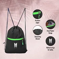 Cp Bigbasket Small Backpack Drawstring Dori Bag Small Bag Gym Bag for Women  Men With Front Zipper Pocket / BTS Printed Bags For Girls-thumb3
