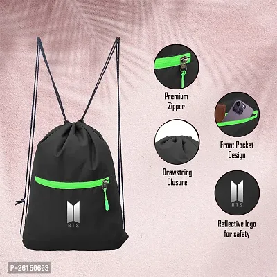 Cp Bigbasket Small Backpack Drawstring Dori Bag Small Bag Gym Bag for Women  Men With Front Zipper Pocket / BTS Printed Bags For Girls-thumb4