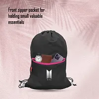 Cp Bigbasket Small Backpack Drawstring Dori Bag Small Bag Gym Bag for Women  Men With Front Zipper Pocket / BTS Printed Bags For Girls-thumb2