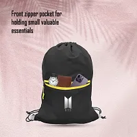 Cp Bigbasket Small Backpack Drawstring Dori Bag Small Bag Gym Bag for Women  Men With Front Zipper Pocket / BTS Printed Bags For Girls-thumb3