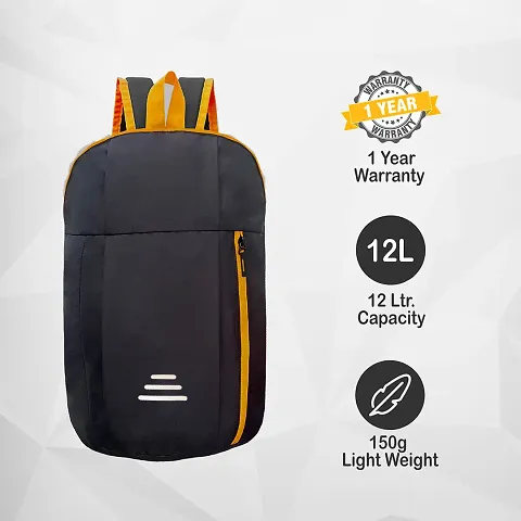 CP Bigbasket 12 L Backpack Lunch Bag, Bag for School, Collage, Office Mini Backpack.(Black/Orange)