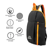 CP Bigbasket Small 12 L Backpack Small Lunch Bag, Bag for School, Collage, Office Mini Backpack.(Black/Orange)-thumb3