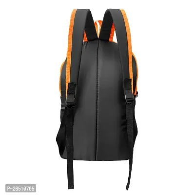 CP Bigbasket Small 12 L Backpack Small Lunch Bag, Bag for School, Collage, Office Mini Backpack.(Black/Orange)-thumb2